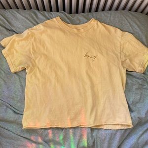SOLD - Yellow cropped Honey tee